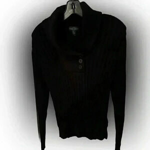 LRL Ralph Lauren Jean co. Women’s black ribbed sweater mock neck size M